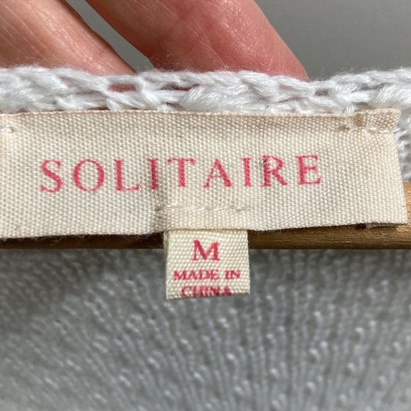 Solitaire Short Sleeve Crochet Maxi Dress Beachy Boho Angelcore Resortwear sz M - Picture 11 of 13